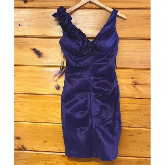 Xscape Purple Formal Prom Cocktail Dress Size 8 Strap Beautiful - Picture 1 of 4